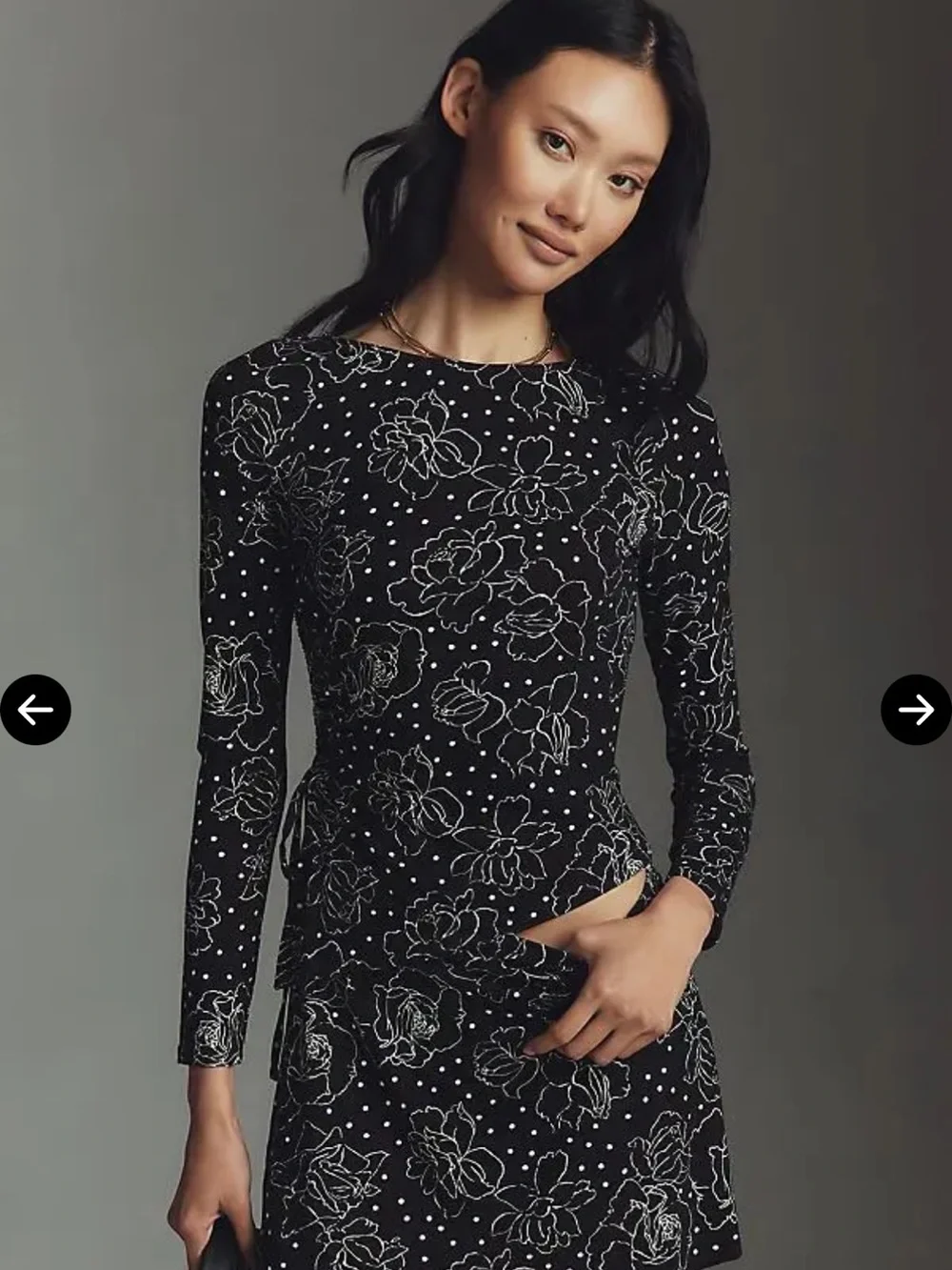 Lisa Says Gah Black Long-Sleeve Floral Print Top - Picture 8 of 8